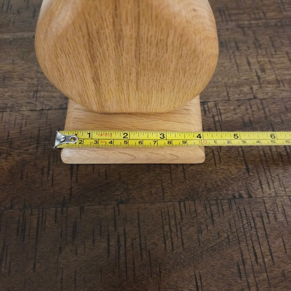 VTG Hand Turned Natural Wood Vase MCM Teardrop Shape Signed J-G RICHARD - Picture 7 of 10